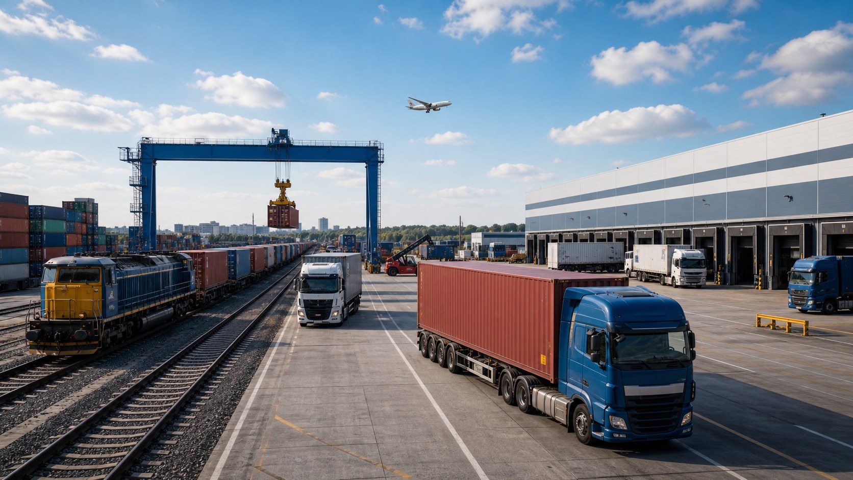 International intermodal freight terminal for expansion routes